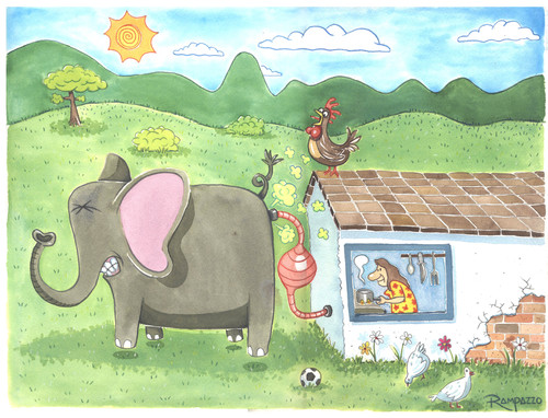 Cartoon: Natural Gas action version (medium) by Marcelo Rampazzo tagged natural,gas,ecology,gas,herd,haushalt,kochen,energien,alternative,tiere,elefant,natur,gasherd,gase,abgase,pupsen,furzen