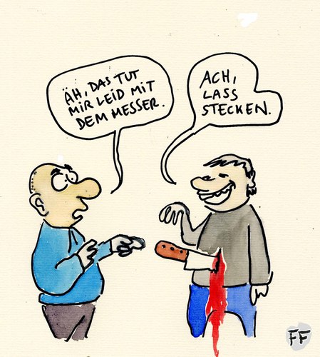 Cartoon: Lass Stecken (medium) by Florian France tagged messer,leid,missgeschicke