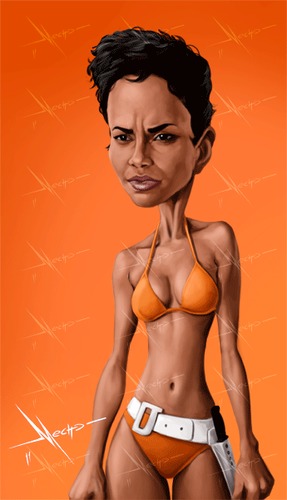 Cartoon: Halle Berry (medium) by Mecho tagged halle,berry