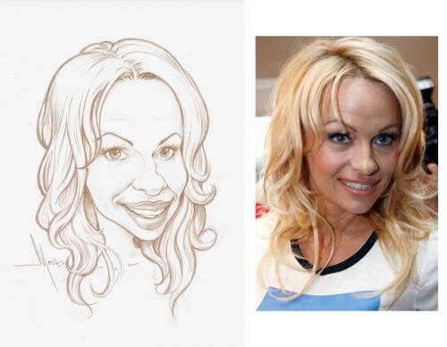 Cartoon: Pamela Anderson (medium) by Mecho tagged caricature,caricatura,caricatures,caricaturas,pam,anderson