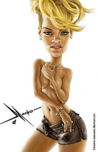 Cartoon: Rihanna (medium) by Mecho tagged rihanna