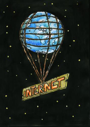 Cartoon: internet (medium) by ivo tagged wau