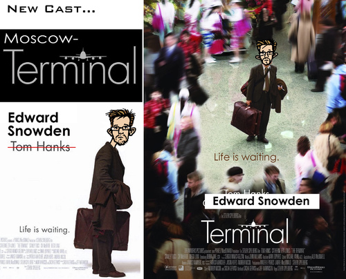 Cartoon: Terminal - New Cast (medium) by RachelGold tagged edward,snowden,moscow,terminal