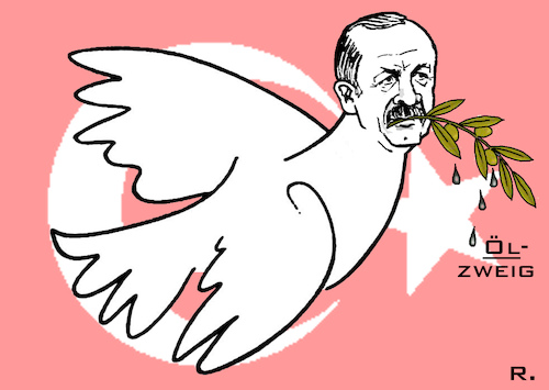 Cartoon: Türkische Friedenstaube? (medium) by RachelGold tagged türkei,russland,ukraine,erdogan,krieg,frieden,friedenstaube,picasso