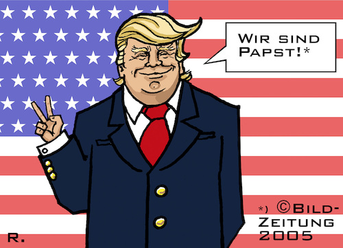 Cartoon: Wir sind Papst! (medium) by RachelGold tagged vatikan,papst,usa,leo,xiv,trump,2025