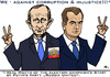 Cartoon: Anticorruption in Russian (small) by RachelGold tagged russia,putin,election,campaign,start,medwedew