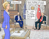 Cartoon: Im Land der Paschas (small) by MarkusSzy tagged eu,türkei,gipfel,ankara,erdogan,michel,von,der,leyen,sofa,gate,sultan,palast,pascha,frauenbild,eklat,diplomatie