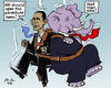 Cartoon: In Free Fall (small) by MarkusSzy tagged usa,budget,shutdown,democrates,republicans,obama
