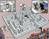 Cartoon: In King Minos Labyrinth? (small) by MarkusSzy tagged greece,eu,dept,crisis,tsipras,syriza,minos,monotaurus,labyrinth,grexit