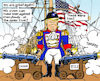 Cartoon: Trade War on many Fronts (small) by MarkusSzy tagged usa,eu,china,world,trade,war,trump,captain,great,again,navy,galeone,cannon