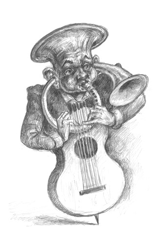 Cartoon: Musiker1 (medium) by Thomas Bühler tagged musiker,takt,intrumente,musik