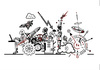 Cartoon: iron Age (small) by Thomas Bühler tagged metall,krieg,werkzeug,arbeit,geschichte,universum,supernova