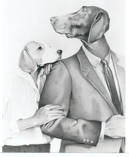 Cartoon: Doggie Adoration (medium) by jim worthy tagged animals,dogs,pets,pencil,illustration