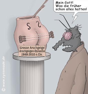 Cartoon: Zukunftsmusik (medium) by moonman tagged geige,museum,antike,mutationen