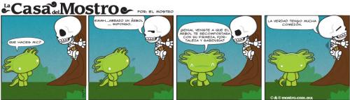 Cartoon: Tira comica 007 (medium) by mostro tagged god,aztec,cute,culture,mictlantecuhtli,mictlan,mexico