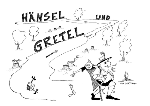 Cartoon: Hänsel und Gretel (medium) by van der Tipa tagged fairy,tale,story,legend,childhood