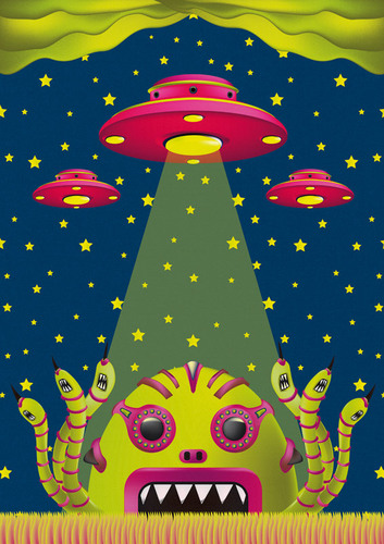 Cartoon: alien toxic invasion (medium) by elmoro tagged art,trip,psychedelic,vector,digital,illustrator,illustration