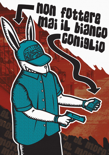 Cartoon: coniglio bianco (medium) by elmoro tagged illustration,illustrator,digital,vector,art