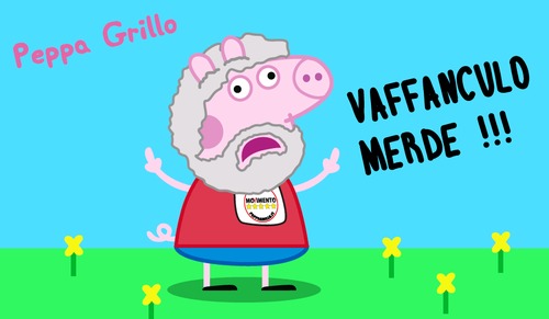 Cartoon: Peppa Grillo (medium) by elmoro tagged grillo,italia,peppa,pig,stelle,movimento,satira,humor