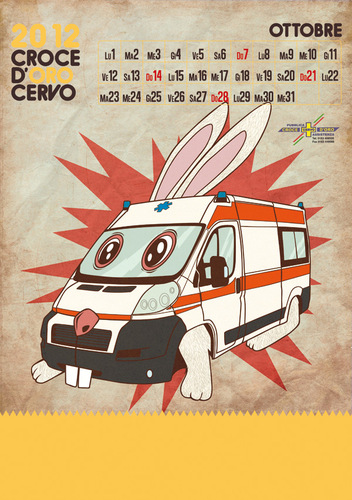 Cartoon: 2012 croce  oro cervo calendar (medium) by elmoro tagged illustration,digital,illustrator,calendar,art,drawing