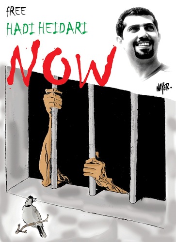 Cartoon: Hadi Heidari (medium) by Nayer tagged fadi,heidari,free,freedom,iran
