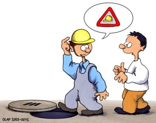 Cartoon: Helmpflicht (medium) by ralfschnellegmxde tagged arbeitssicherheit,helm,bg,safety,work