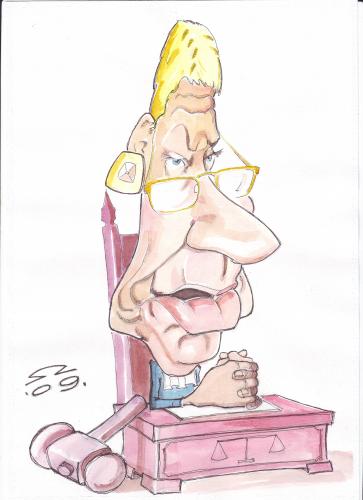 Cartoon: Carla Del Ponte (medium) by zed tagged carla,del,ponte,haag,portrait