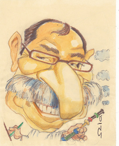 Cartoon: Samir Alramahi (medium) by zed tagged samir,alramahi,jordan,artist,caricatourist,friend,portrait,caricature