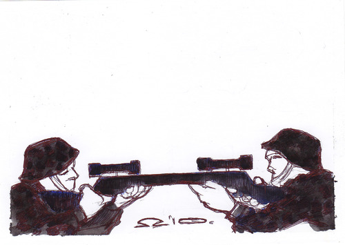 Cartoon: war (medium) by zed tagged war,conflict,world,peace,weapon