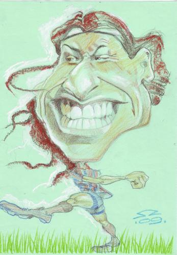 Cartoon: Zlatan Ibrahimovic (medium) by zed tagged zlatan,ibrahimovic,croatia,bosnia,and,herzegovina,sweden,spain,barcelona,football,champions,league,famous,people,sport,portrait,caricature