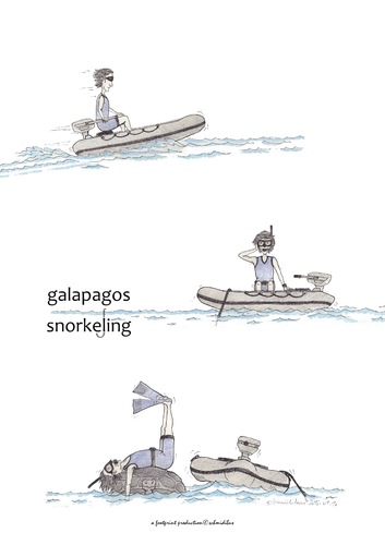 Cartoon: galapagos snorkeling (medium) by schmidibus tagged galapagos,snorkeling,turtle,giant,tortoise