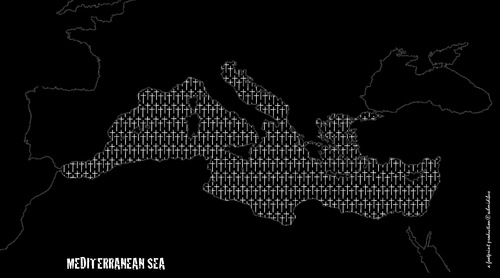 Cartoon: mediterranean sea (medium) by schmidibus tagged flüchtlingstragödie,sea,mediterranean,mittelmeer