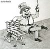 Cartoon: fix the bench (small) by schmidibus tagged politics,bench,korruption,bankencrash,ausbeutung,arm,reich,unterdrückung