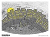Cartoon: suburbia (small) by schmidibus tagged suburbia großstadt sunset trautes heim skyline unerwartetes geheimnis