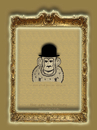 Cartoon: the ape in history-no.7-magritte (small) by schmidibus tagged rene magritte maler künstler belgien surrealismus signifikant signifikat saussure foucault derrida