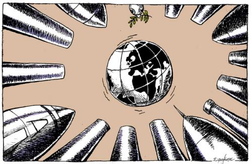 Cartoon: life continues 12 (medium) by firuzkutal tagged politic,bush,usa,peace,middle,east,turkey,iraq,war,
