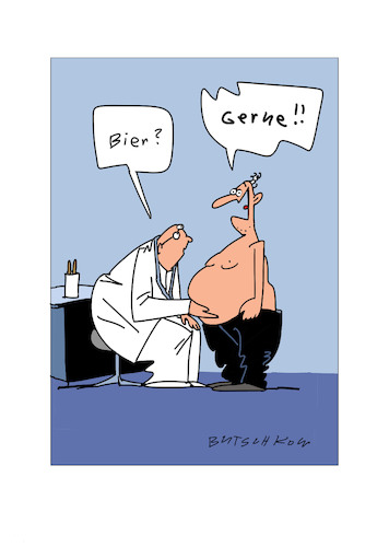 Cartoon: Dickbäuchiger Mann beim Arzt (medium) by Butschkow tagged arzt,patient,bier,arzt,patient,bier
