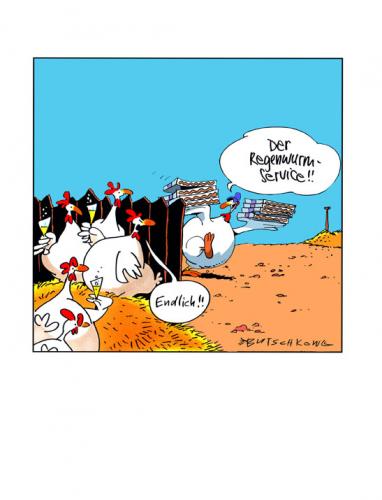 Cartoon: Regenwurm-Service (medium) by Butschkow tagged pizza,service,hühner,chicken,nature,regenwurm,pizza,service,hühner,chicken,nature,regenwurm