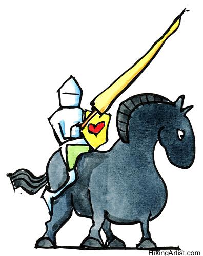 Cartoon: knight of love (medium) by Frits Ahlefeldt tagged knight,love,hero,horse