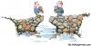 Cartoon: Building bridges (small) by Frits Ahlefeldt tagged solutions compromise bridge problems pathfinder river businessman mangager innovation market