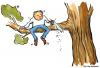 Cartoon: Creating change (small) by Frits Ahlefeldt tagged change tree branch quitting new different