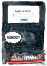 Cartoon: login needed... (small) by Frits Ahlefeldt tagged insomnia,sleeplessness,sleep,dreams,login,computer,digital,stress