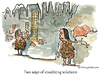 Cartoon: Drawing visions (small) by Frits Ahlefeldt tagged stoneage,caveman,artist,mammut,cave,painting,prehistoric,sketching,future,visualizer
