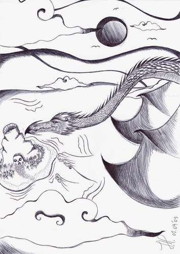 Cartoon: free (medium) by Metalbride tagged kugelschreiber,kulli,kuli,drache,drachen,dragon