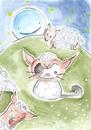 Cartoon: Kitty or Sheep (small) by Metalbride tagged traidingcards,traiding,card,crads,karten,karte,sammelkarte