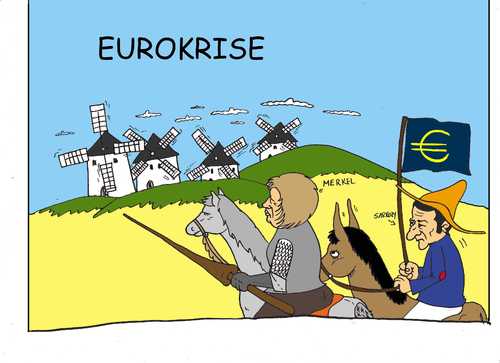 Cartoon: eurokrise (medium) by kader altunova tagged merkel,sarkozy,eurokrise,euro