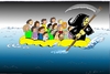Cartoon: Flüchtlingsdrama (small) by kader altunova tagged flüchtlinge,tod,meer,schlauchboot,sensenmann