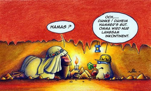 Cartoon: Hamas (medium) by Jupp tagged krieg,tunnel,israel,osten,naher,east,near,war,mole,cartoon,hamas,maulwurf