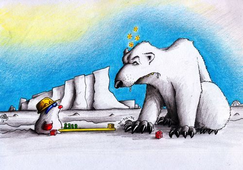 Cartoon: Maulwurf Nordpol (medium) by Jupp tagged maulwurf,mole,mensch,ärgere,dich,nicht,spiel,pol,nordpol,eisbär,bear