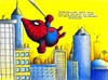 Cartoon: Maulwurf_Spiderman (small) by Jupp tagged maulwurf,mole,spiderman,faultier,radioaktiv,kampf,fight,comic,marvel,sloth,jupp,bomm,design,kolmer,kostüm,netz,wandkletterer,peter,stadt,ny,häuser,new,york,superhero,spinnenmann,bilder,bild,cartoon,illustration